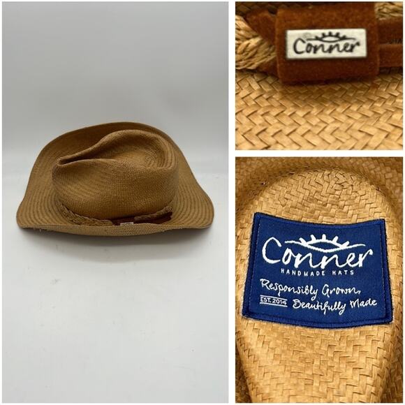 Conner Hats Organic Raffia Western Hat Size Small - Picture 1 of 9